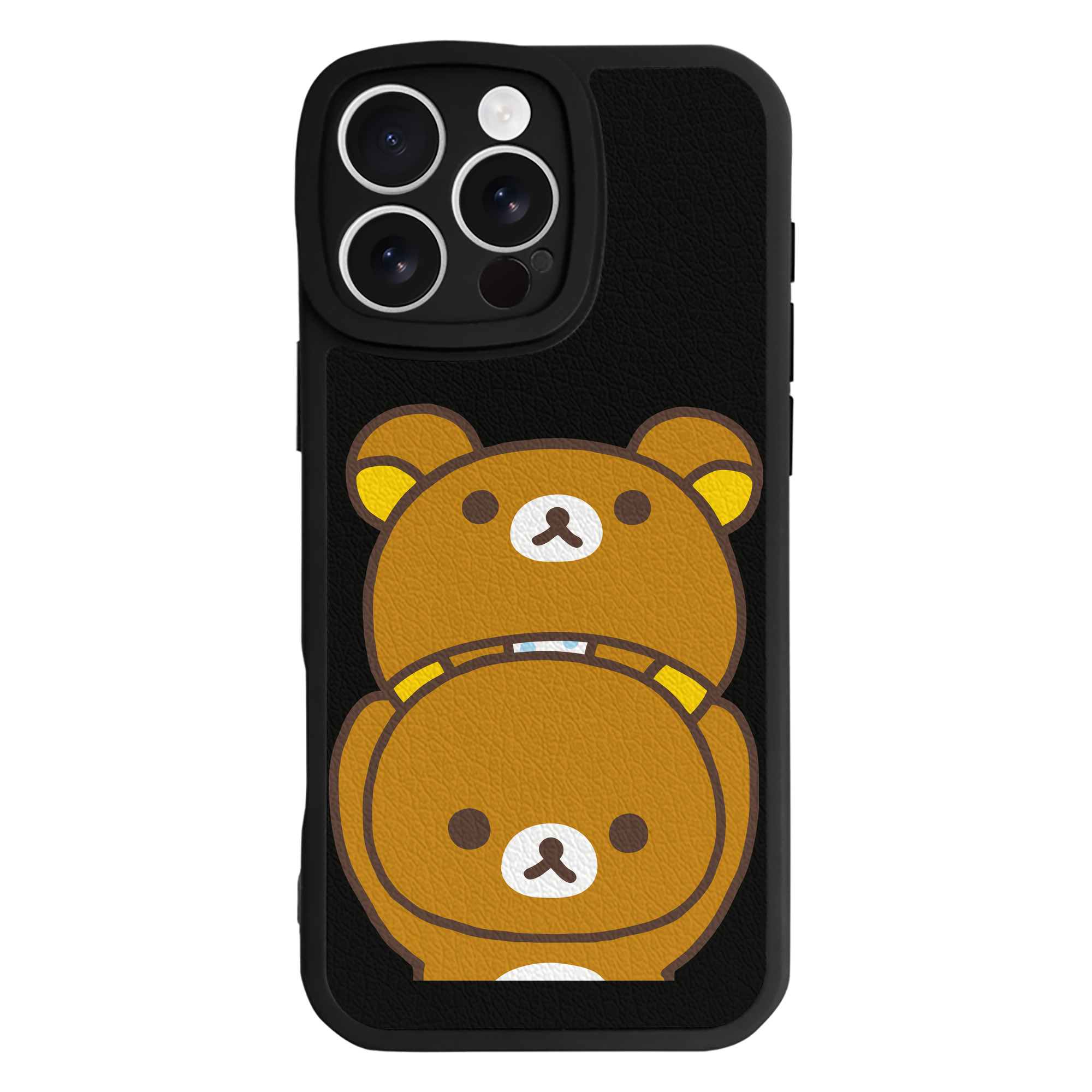 （画像用） リラックマ リラックマ キイロイトリ Rilakkuma Korilakkuma Kiiroitori 【iPhone 16シリーズ対応】シリコンスマホケース（レザー調） 材質：シリコン
